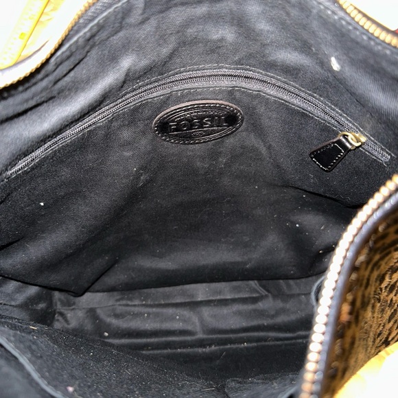 Fossil Black Leather w/ calf hair Leopard print - Picture 5 of 13